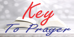 Graphic header reading 'Key to Prayer' with a red key resting on an open book.